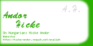 andor hicke business card